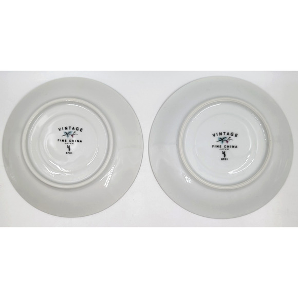 Vintage Fine China Japan 6701 Grapevine Blue Green Leaves Cup & Saucer Set of 2 - Picture 5 of 11